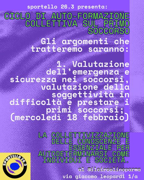 CICLO DI PRIMO SOCCORSO MILITANTE